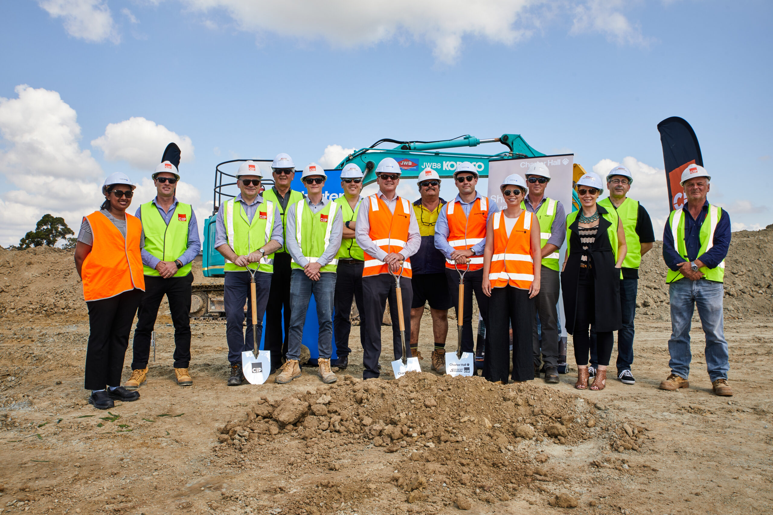 CIP Constructions host Groundbreaking ceremony for Charter Hall and Southcott, ahead of new build on Charter Hall’s Connectwest Industrial Park.